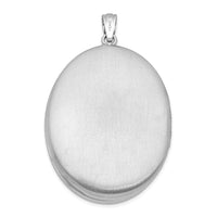 Load image into Gallery viewer, Sterling Silver Rhodium-plated Satin &amp; Enameled Floral 34mm Oval Locket
