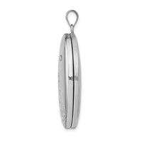 Load image into Gallery viewer, Sterling Silver Rhodium-plated &amp; Diamond Footprints 34mm Oval Locket
