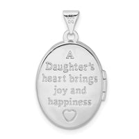 Load image into Gallery viewer, Sterling Silver Rhodium &amp; Gold-plated Rose Daughter 21mm Oval Locket
