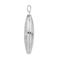 Load image into Gallery viewer, Sterling Silver Rhodium-plated Scroll Design Oval 6-Frame Family Locket
