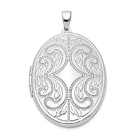 Load image into Gallery viewer, Sterling Silver Rhodium-plated Scroll Design Oval 6-Frame Family Locket
