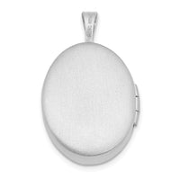 Load image into Gallery viewer, Sterling Silver Rhodium-plated 19mm Diamond Angel Wings Oval Locket
