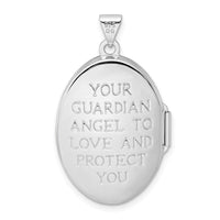 Load image into Gallery viewer, Sterling Silver RH-pltd w/Yellow Rhod Dia God Bless Angel Family Locket

