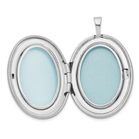 Load image into Gallery viewer, Sterling Silver RH 26mm Satin/Polished Enameled Roses Mom Oval Locket
