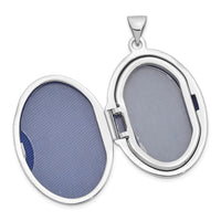Load image into Gallery viewer, Sterling Silver Rhodium-plated 29mm Fancy Oval Family Locket
