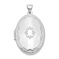 Load image into Gallery viewer, Sterling Silver Rhodium-plated 29mm Fancy Oval Family Locket
