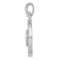 Load image into Gallery viewer, Sterling Silver Rhodium-platedCZ &amp; Vermeil Circle Pendant
