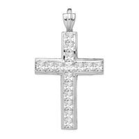Load image into Gallery viewer, Sterling Silver Rhodium-plated CZ Cross Pendant
