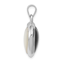 Load image into Gallery viewer, Sterling Silver Rhod-pltd Onyx/Mother of Pearl Reversible Heart Pendant
