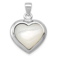 Load image into Gallery viewer, Sterling Silver Rhod-pltd Onyx/Mother of Pearl Reversible Heart Pendant
