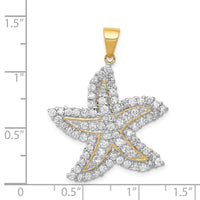 Load image into Gallery viewer, Sterling Silver Flash Gold-Plated and CZ Starfish Pendant

