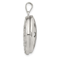 Load image into Gallery viewer, Sterling Silver Rhodium-plated CZ Flower Design 22mm Locket Pendant
