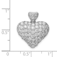 Load image into Gallery viewer, Sterling Silver Rhodium-plated CZ Puffed Heart Pendant
