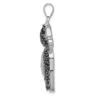 Load image into Gallery viewer, Sterling Silver Rhodium-plated Black and Clear CZ Dog Pendant
