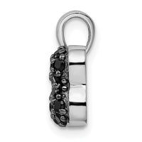 Load image into Gallery viewer, Sterling Silver Rhodium-plated Black &amp; Clear CZ Dog Bone Pendant
