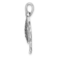 Load image into Gallery viewer, Sterling Silver Rhodium-plated Black &amp; White CZ Crab Pendant

