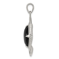 Load image into Gallery viewer, Sterling Silver Rhodium-plated Onyx Square Pendant
