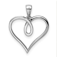 Load image into Gallery viewer, Sterling Silver Rhodium Diam. Heart Pendant
