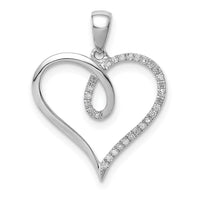 Load image into Gallery viewer, Sterling Silver Rhodium Diam. Heart Pendant
