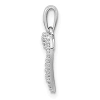 Load image into Gallery viewer, Sterling Silver Rhodium 0.12ct Diam. Double Heart Pendant
