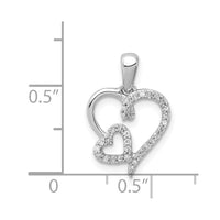 Load image into Gallery viewer, Sterling Silver Rhodium 0.12ct Diam. Double Heart Pendant
