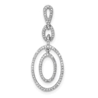 Load image into Gallery viewer, Sterling Silver Rhodium Diam. Oval Pendant

