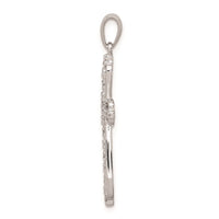 Load image into Gallery viewer, Sterling Silver Rhodium Plated Diamond Cross Pendant
