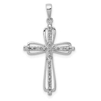 Load image into Gallery viewer, Sterling Silver Rhodium Plated Diamond Cross Pendant

