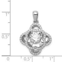 Load image into Gallery viewer, Sterling Silver Platinum-plated Vibrant CZ Pendant
