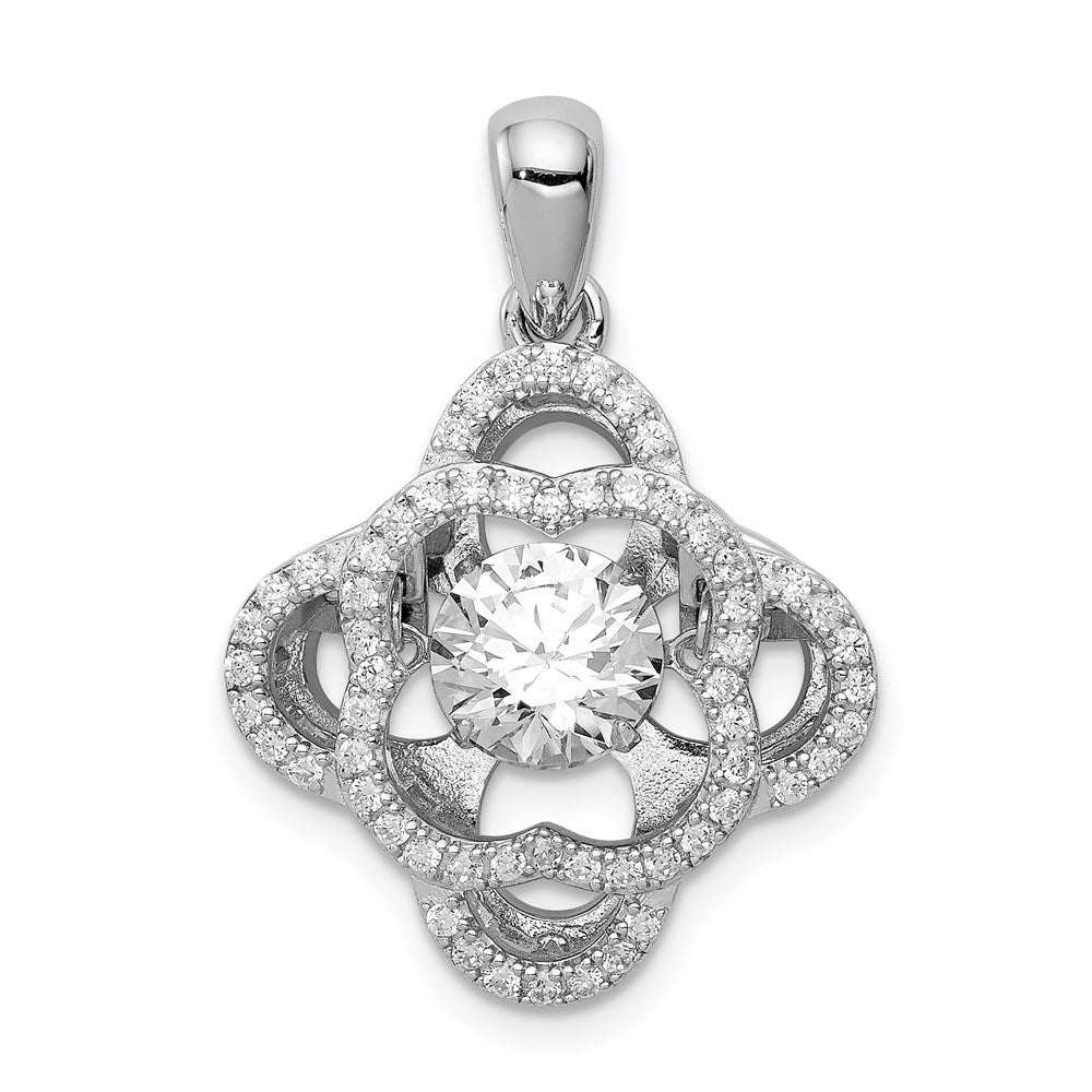 Sterling Silver Platinum-plated Vibrant CZ Pendant