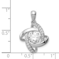 Load image into Gallery viewer, Sterling Silver Platinum-plated Vibrant CZ Pendant
