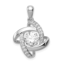 Load image into Gallery viewer, Sterling Silver Platinum-plated Vibrant CZ Pendant
