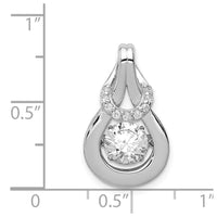 Load image into Gallery viewer, Sterling Silver Platinum-plated Vibrant CZ Knot Pendant

