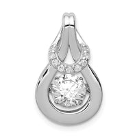 Load image into Gallery viewer, Sterling Silver Platinum-plated Vibrant CZ Knot Pendant
