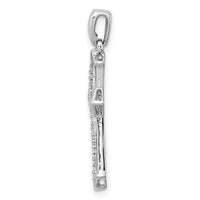 Load image into Gallery viewer, Sterling Silver Rhodium-plated Diamond Cross Pendant
