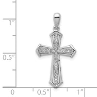 Load image into Gallery viewer, Sterling Silver Rhodium-plated Diamond Cross Pendant
