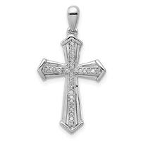 Load image into Gallery viewer, Sterling Silver Rhodium-plated Diamond Cross Pendant
