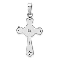 Load image into Gallery viewer, Sterling Silver Rhodium-plated CZ / Created Opal Cross Pendant
