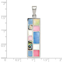 Load image into Gallery viewer, Sterling Silver Multi-colored Mother of Pearl Pendant
