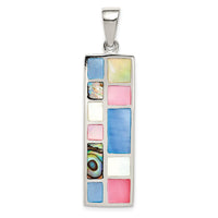 Load image into Gallery viewer, Sterling Silver Multi-colored Mother of Pearl Pendant
