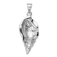 Load image into Gallery viewer, Sterling Silver Rhodium-plated Polished and Antiqued Larimar Shell Pendant

