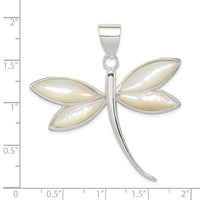Load image into Gallery viewer, Sterling Silver White Shell Dragonfly Pendant
