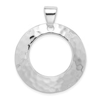 Load image into Gallery viewer, Sterling Silver Rhodium-plated Hammered Circle Pendant
