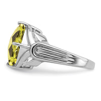 Load image into Gallery viewer, Sterling Silver Rhodium Checker-Cut Lemon Quartz Ring
