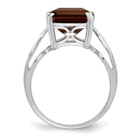 Load image into Gallery viewer, Sterling Silver Rhodium Smoky Quartz Ring
