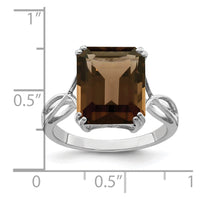 Load image into Gallery viewer, Sterling Silver Rhodium Smoky Quartz Ring
