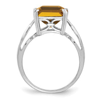 Load image into Gallery viewer, Sterling Silver Rhodium Whiskey Quartz Ring
