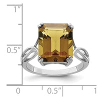 Load image into Gallery viewer, Sterling Silver Rhodium Whiskey Quartz Ring
