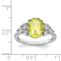 Load image into Gallery viewer, Sterling Silver Rhodium Diam. &amp; Lemon Quartz Ring
