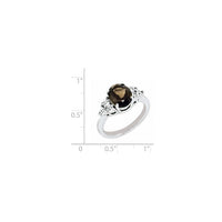Load image into Gallery viewer, Sterling Silver Rhodium Diam. &amp; Smoky Quartz Ring
